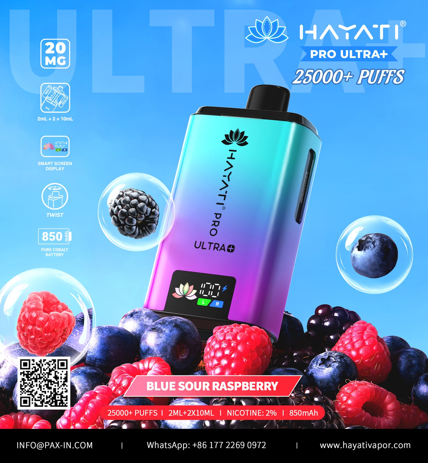 HAYATI Pro Ultra Plus Blue Sour Raspberry Kit